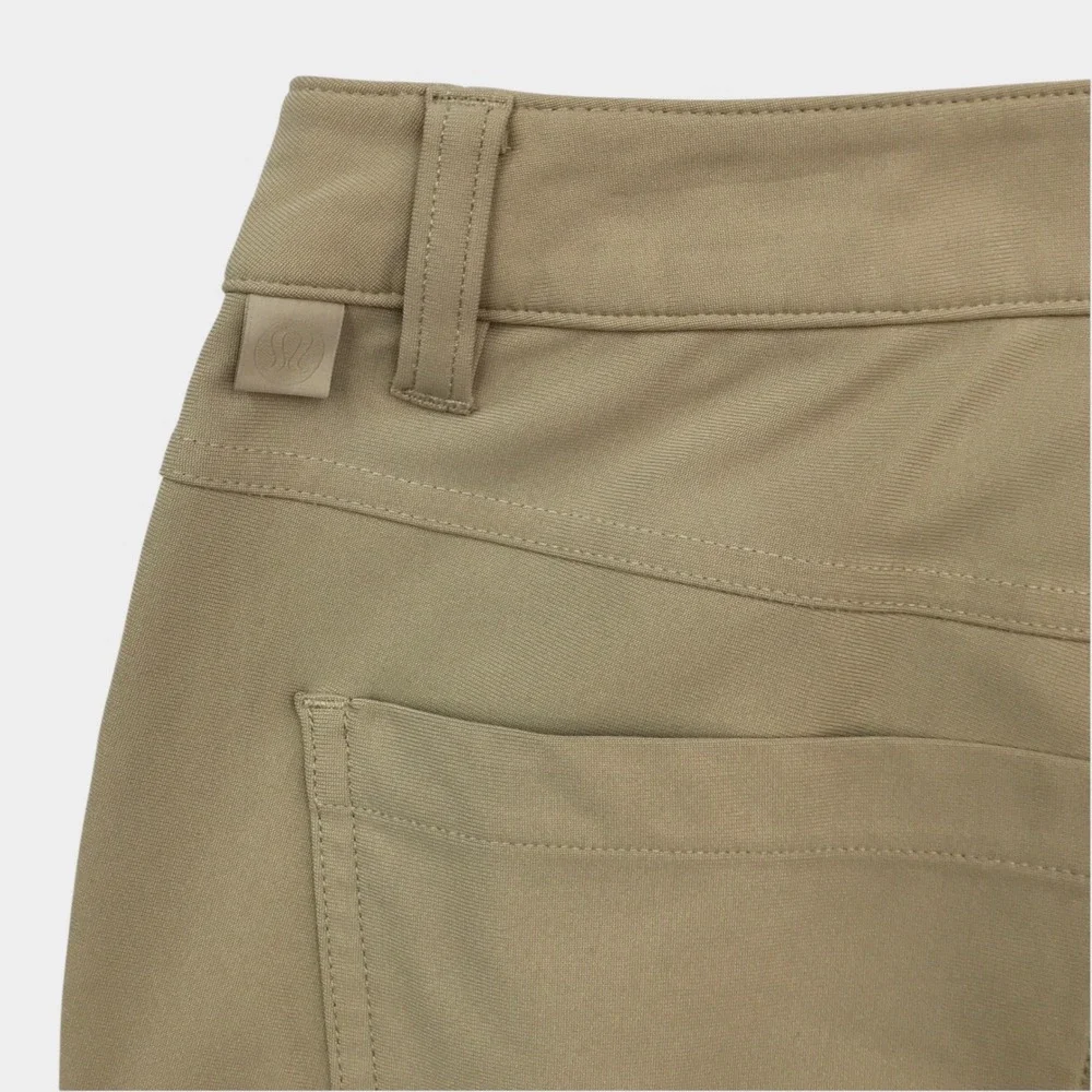 Lululemon ABC Pant Slim Fit Warpstreme Khaki Tan Mens Size 32 Casual Trousers
